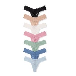 Vicria's Secret Set of 7 Lacie Thongs in Assorted Colors